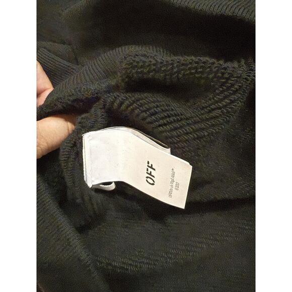 Off-White Hoodie Mens Large Black Arrows Collage Graphic Pullover Streetwear NEW - Picture 9 of 10